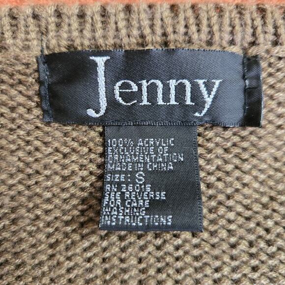 Jenny Womens Vintage Cable Knit Cardigan Sweater Small Boho Sequins Cozy Artsy - Picture 8 of 11